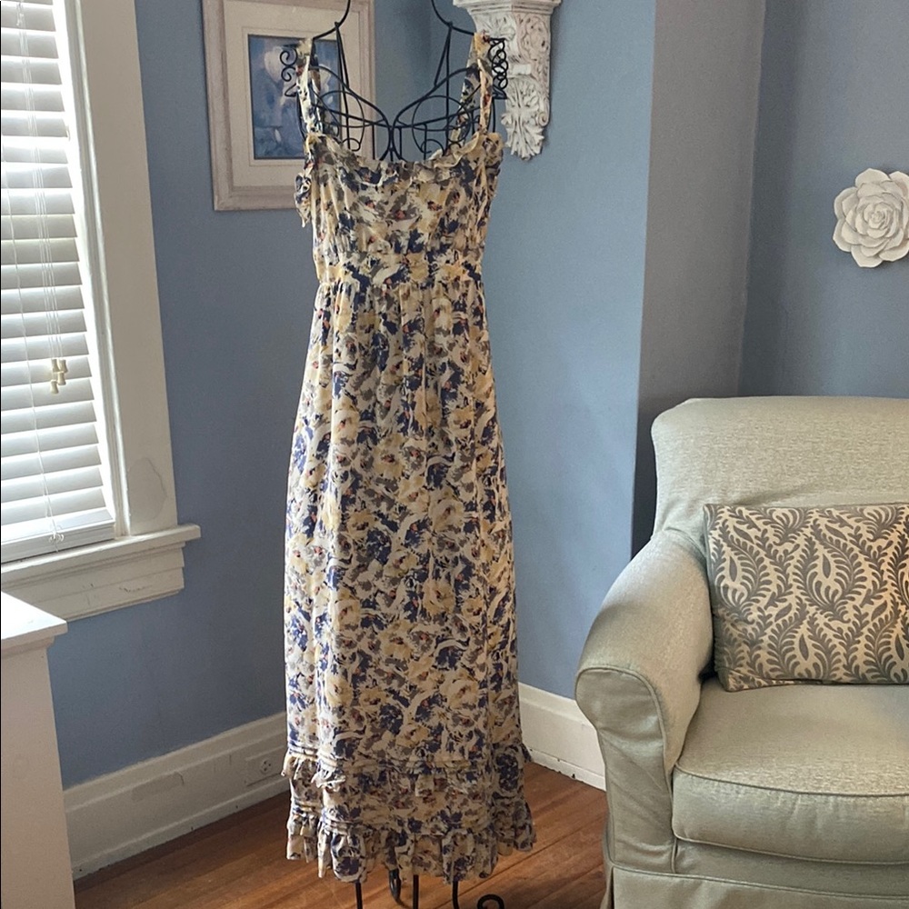 Moulinette Soeurs Blue Spaghetti Strap Sundress Maxi